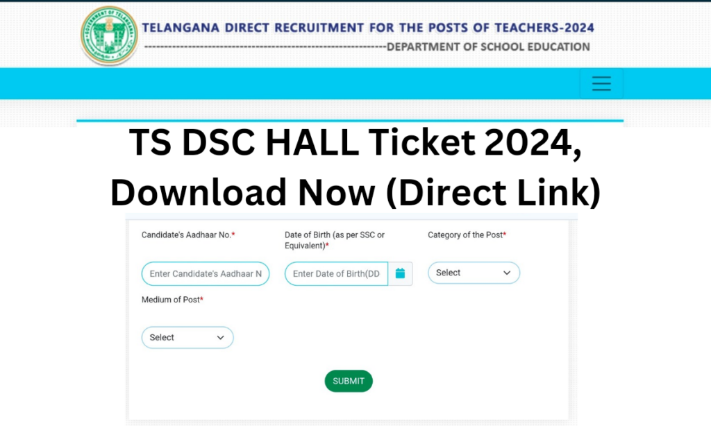 TS DSC Hall Ticket 2024